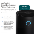 AirDoctor 4000 black air purifier product and air filtration triple protection